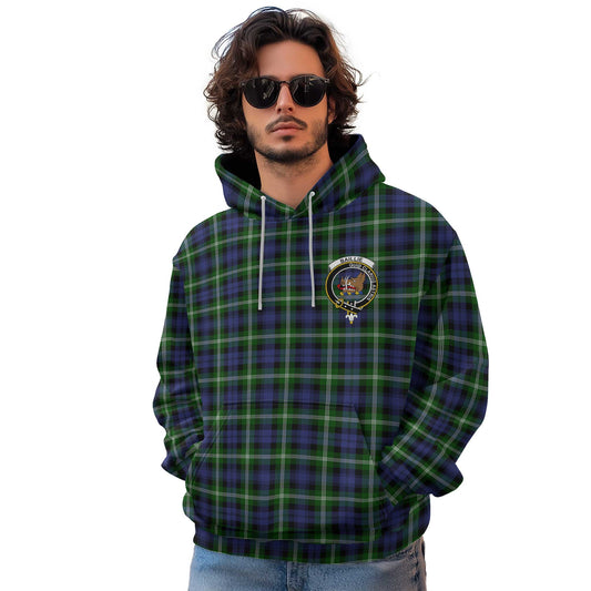 Clan Baillie Tartan Men Hoodie Crest And Plaid Basic Style