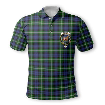 Clan Baillie Tartan Men Polo Shirt Crest And Plaid Basic Style