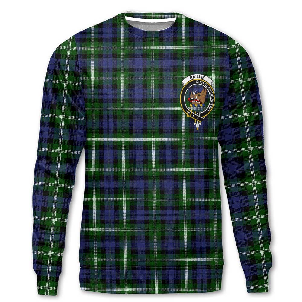 Clan Baillie Tartan Men Sweatshirt Crest And Plaid Basic Style