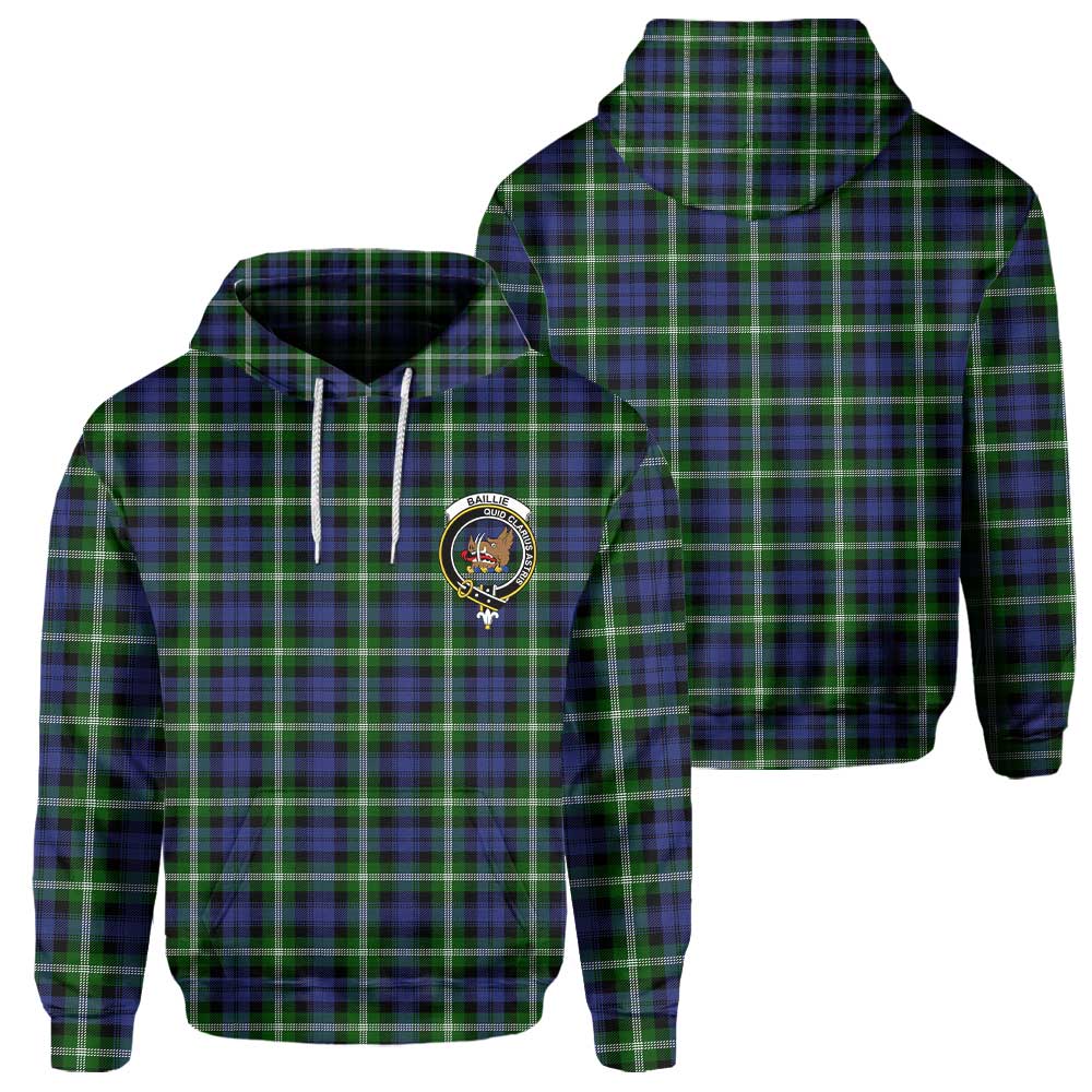 Clan Baillie Tartan Women Hoodie Crest And Plaid Basic Style