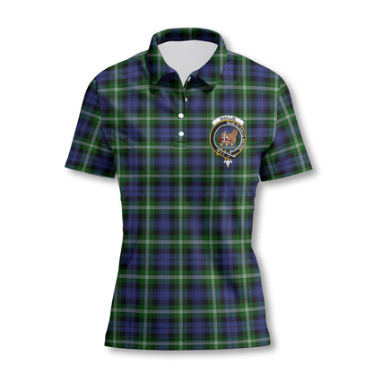 Clan Baillie Tartan Women Polo Shirt Crest And Plaid Basic Style