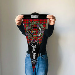 Clan Bain Tartan Felt Pennant Crest And Plaid Basic Style