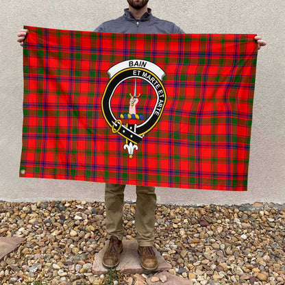 Clan Bain Tartan Flag Crest And Plaid Basic Style