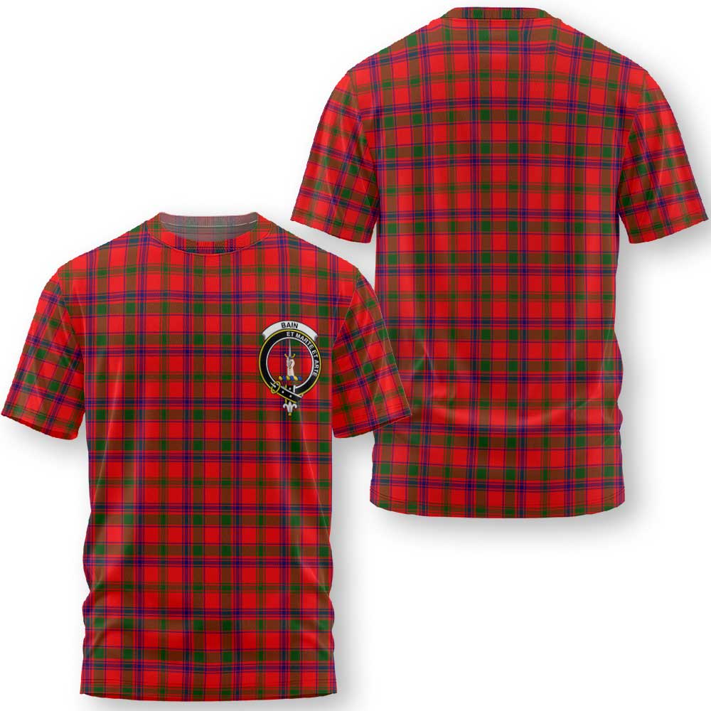 Clan Bain Tartan Men T Shirt Crest And Plaid Basic Style