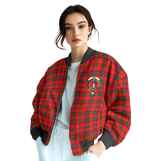 Clan Bain Tartan Women Bomber Jacket Crest And Plaid Basic Style