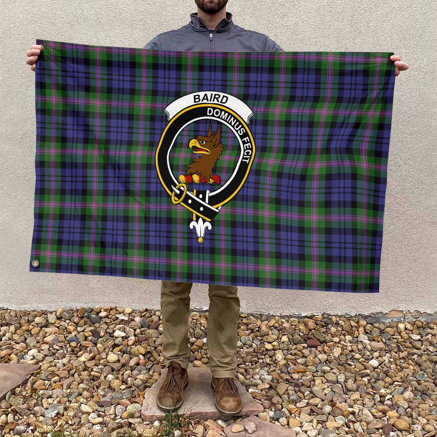 Clan Baird Tartan Flag Crest And Plaid Basic Style