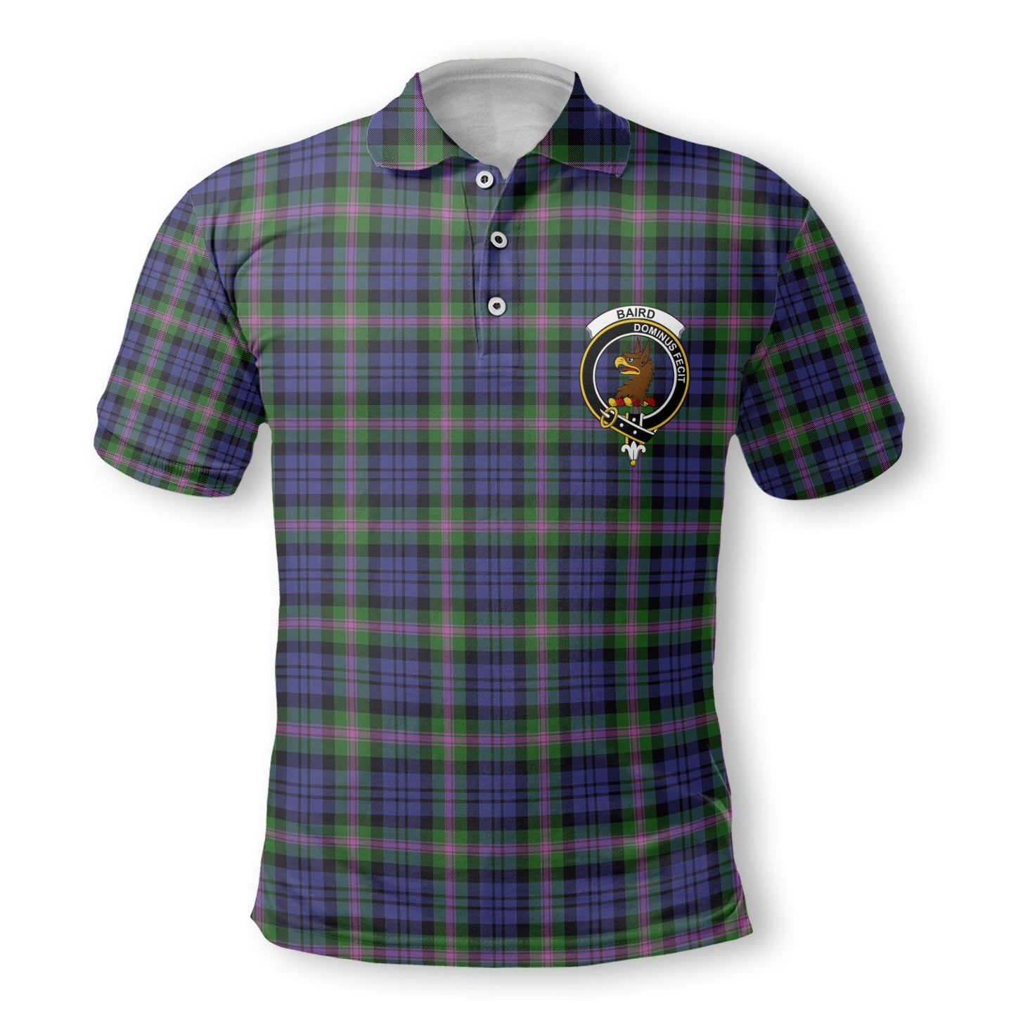 Clan Baird Tartan Golf Men Polo Shirt Crest And Plaid Basic Style