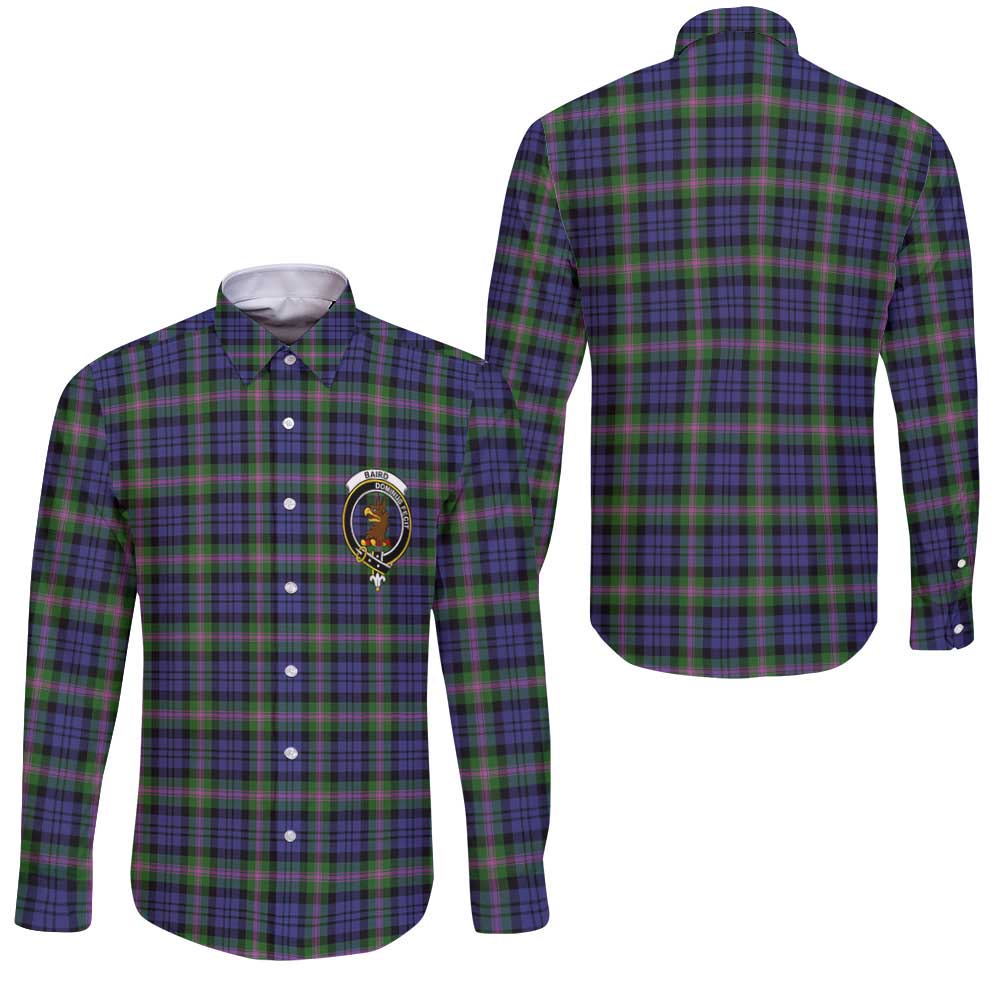Clan Baird Tartan Long Sleeve Button Shirt Crest And Plaid Basic Style