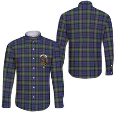 Clan Baird Tartan Long Sleeve Button Shirt Crest And Plaid Basic Style