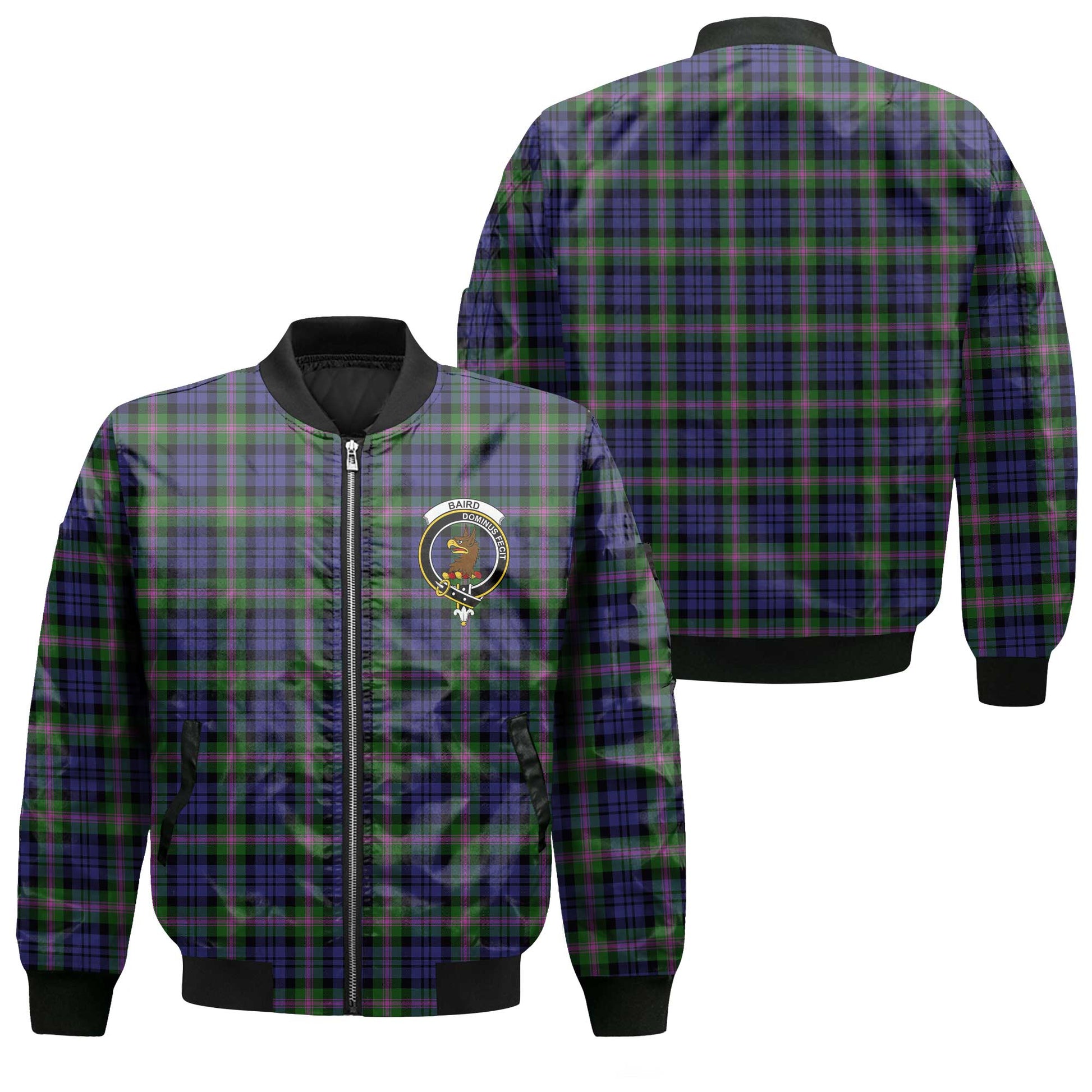 Clan Baird Tartan Men Bomber Jacket Crest And Plaid Basic Style