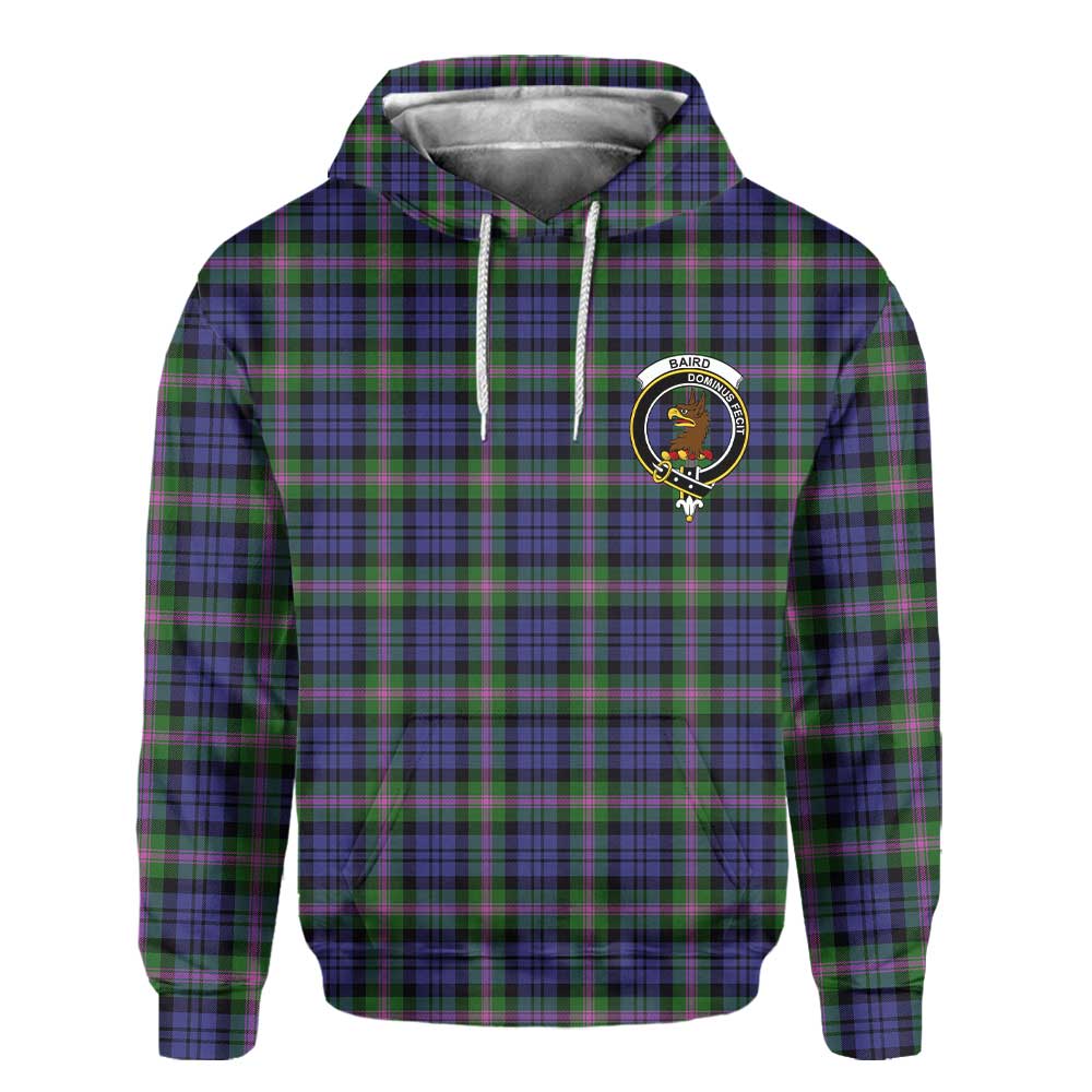 Clan Baird Tartan Men Hoodie Crest And Plaid Basic Style