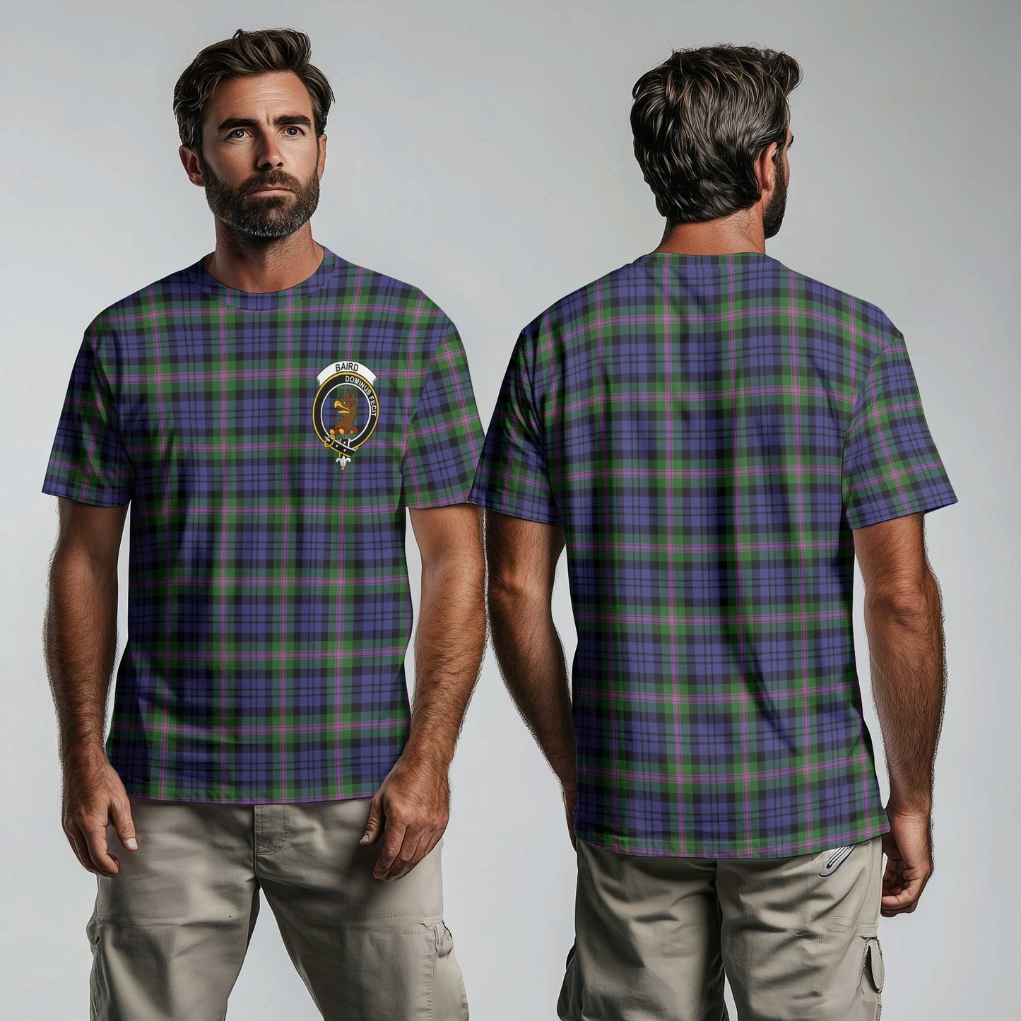 Clan Baird Tartan Men T Shirt Crest And Plaid Basic Style