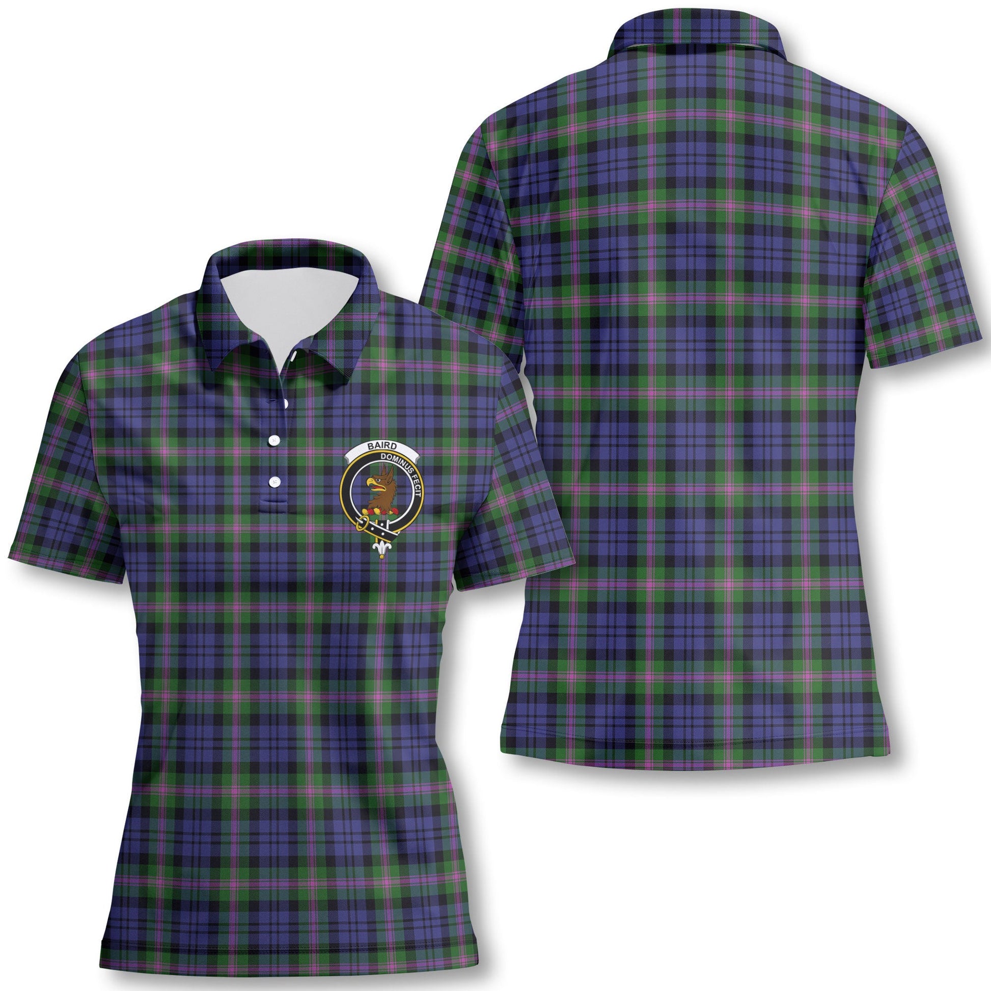 Clan Baird Tartan Women Polo Shirt Crest And Plaid Basic Style