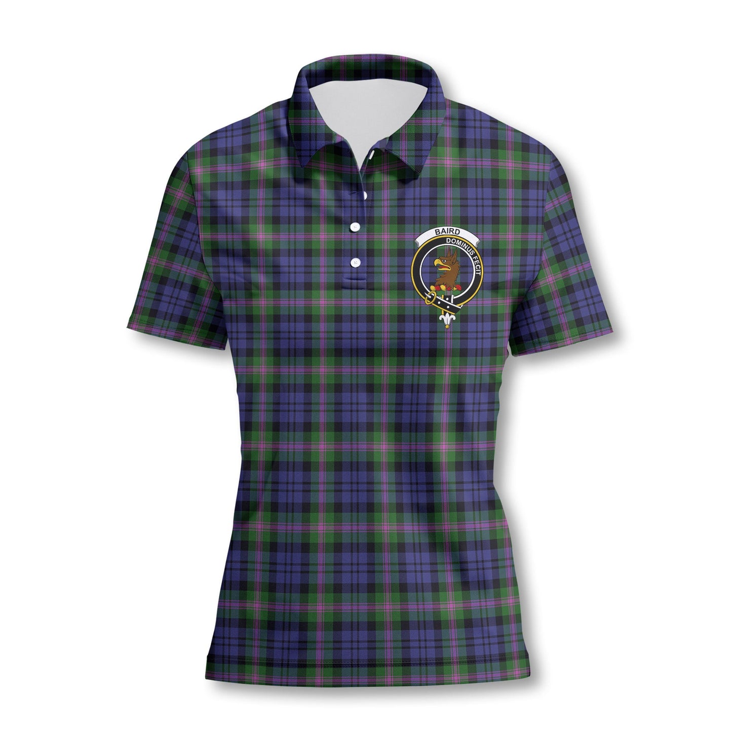 Clan Baird Tartan Women Polo Shirt Crest And Plaid Basic Style