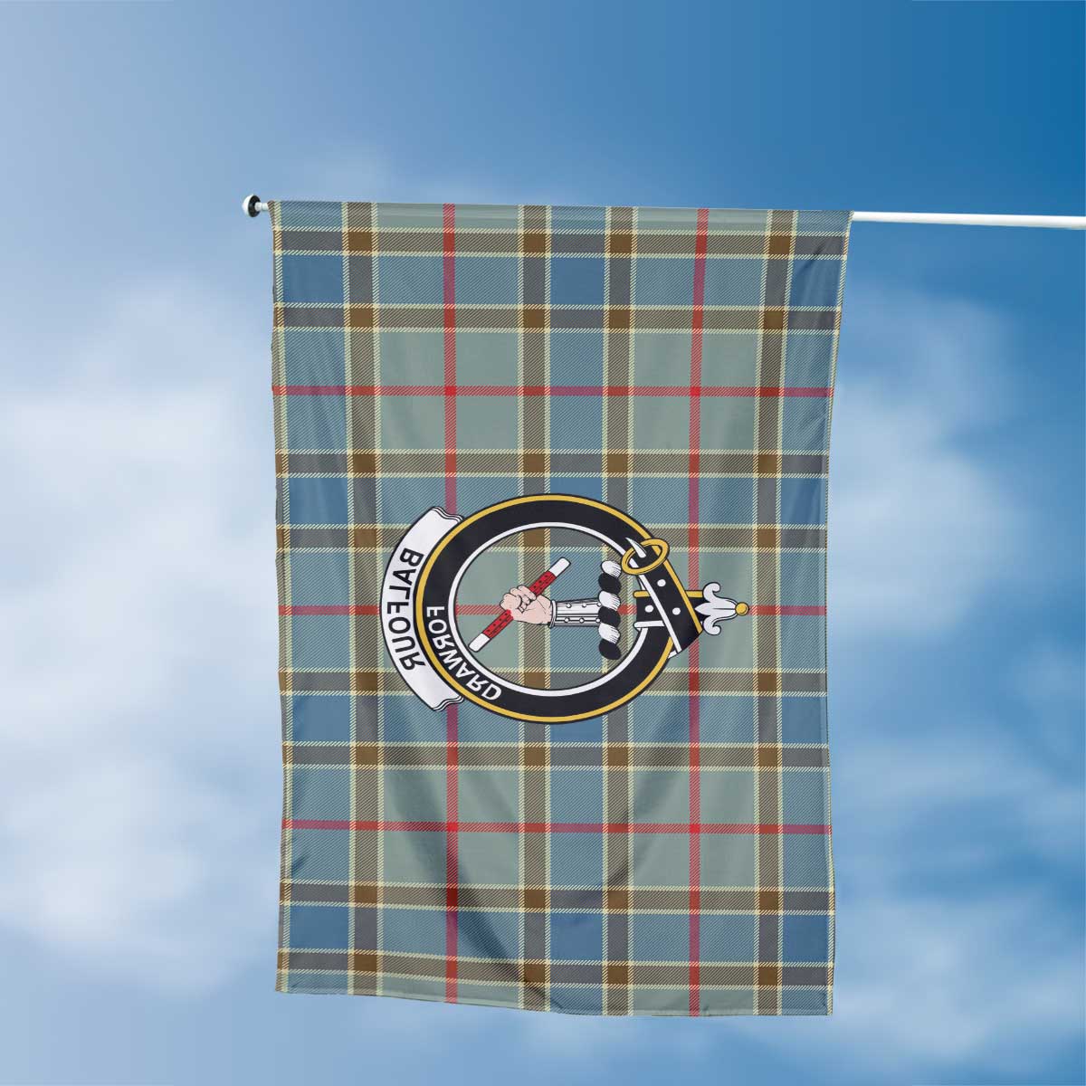 Clan Balfour Tartan Flag Crest And Plaid Basic Style