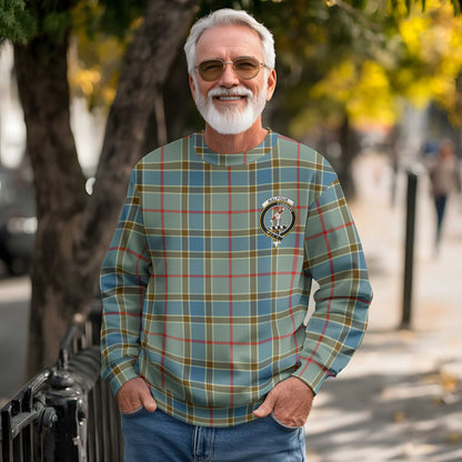 Clan Balfour Tartan Men Sweatshirt Crest And Plaid Basic Style