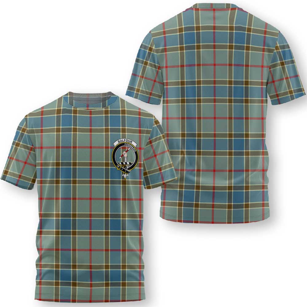 Clan Balfour Tartan Men T Shirt Crest And Plaid Basic Style