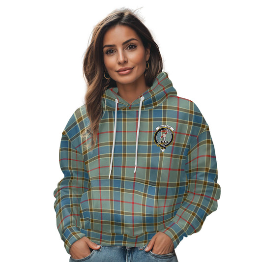 Clan Balfour Tartan Women Hoodie Crest And Plaid Basic Style