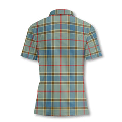 Clan Balfour Tartan Women Polo Shirt Crest And Plaid Basic Style