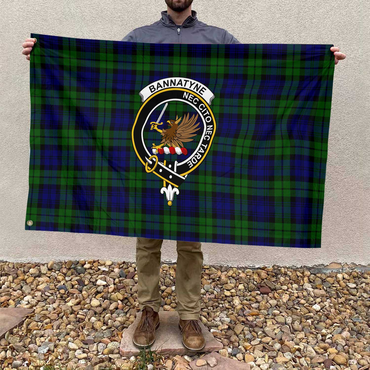 Clan Bannatyne Tartan Flag Crest And Plaid Basic Style