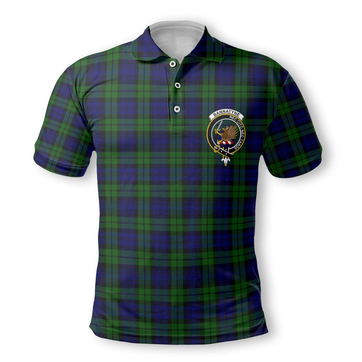 Clan Bannatyne Tartan Golf Men Polo Shirt Crest And Plaid Basic Style