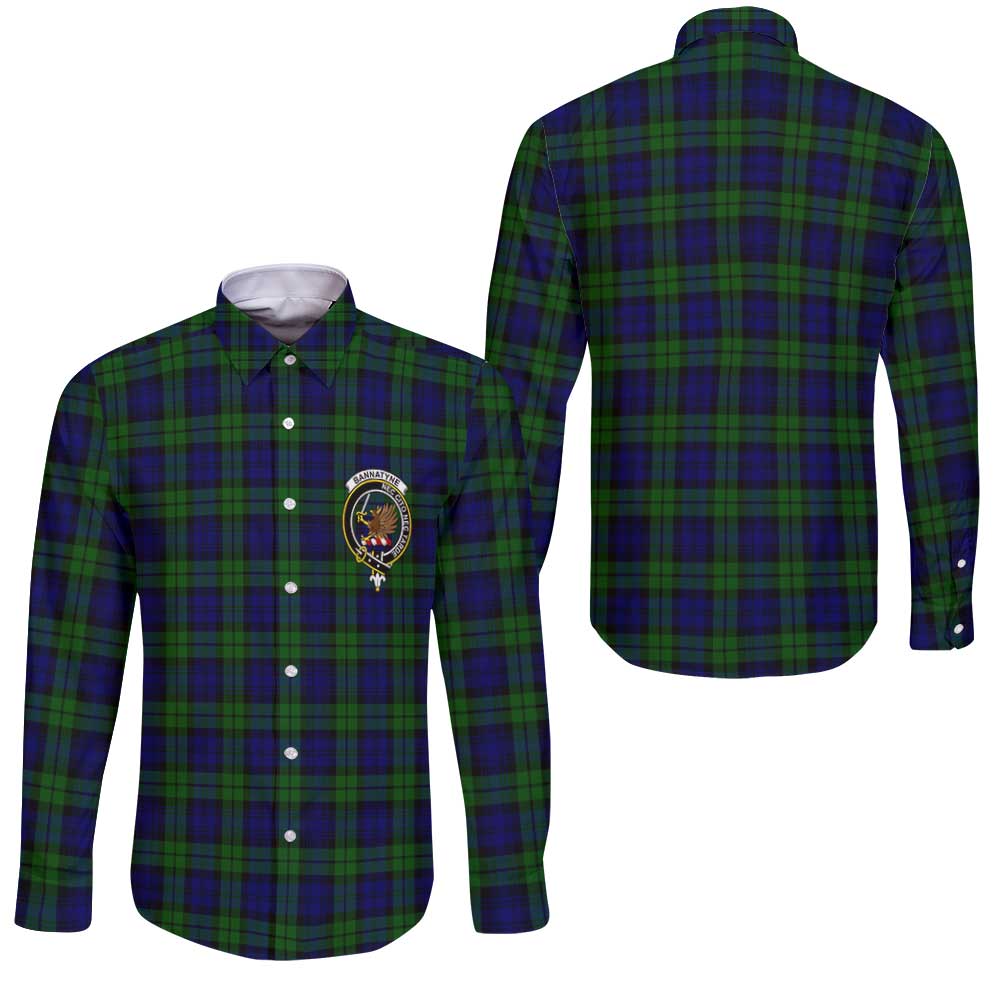 Clan Bannatyne Tartan Long Sleeve Button Shirt Crest And Plaid Basic Style