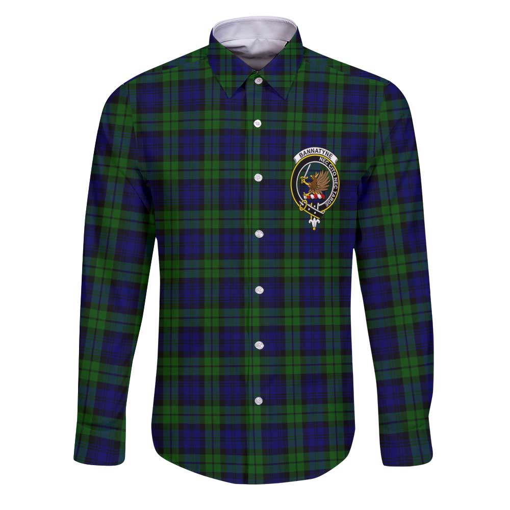Clan Bannatyne Tartan Long Sleeve Button Shirt Crest And Plaid Basic Style