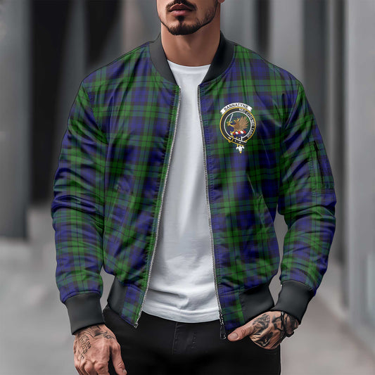 Clan Bannatyne Tartan Men Bomber Jacket Crest And Plaid Basic Style