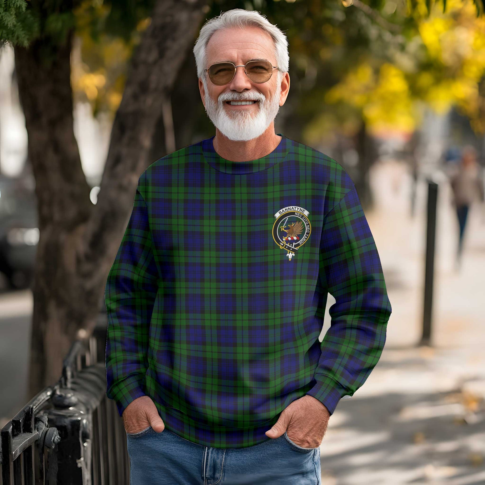 Clan Bannatyne Tartan Men Sweatshirt Crest And Plaid Basic Style