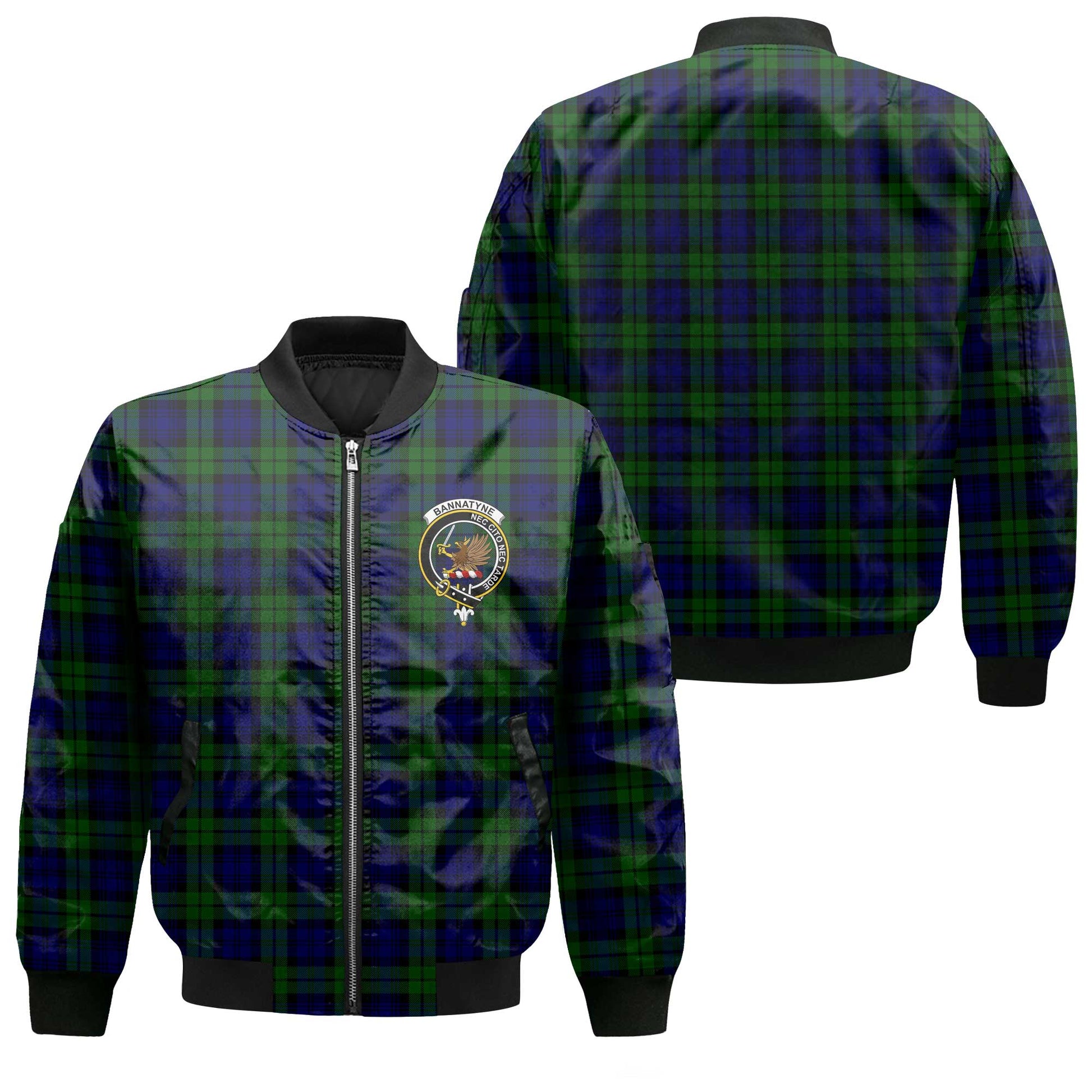 Clan Bannatyne Tartan Women Bomber Jacket Crest And Plaid Basic Style