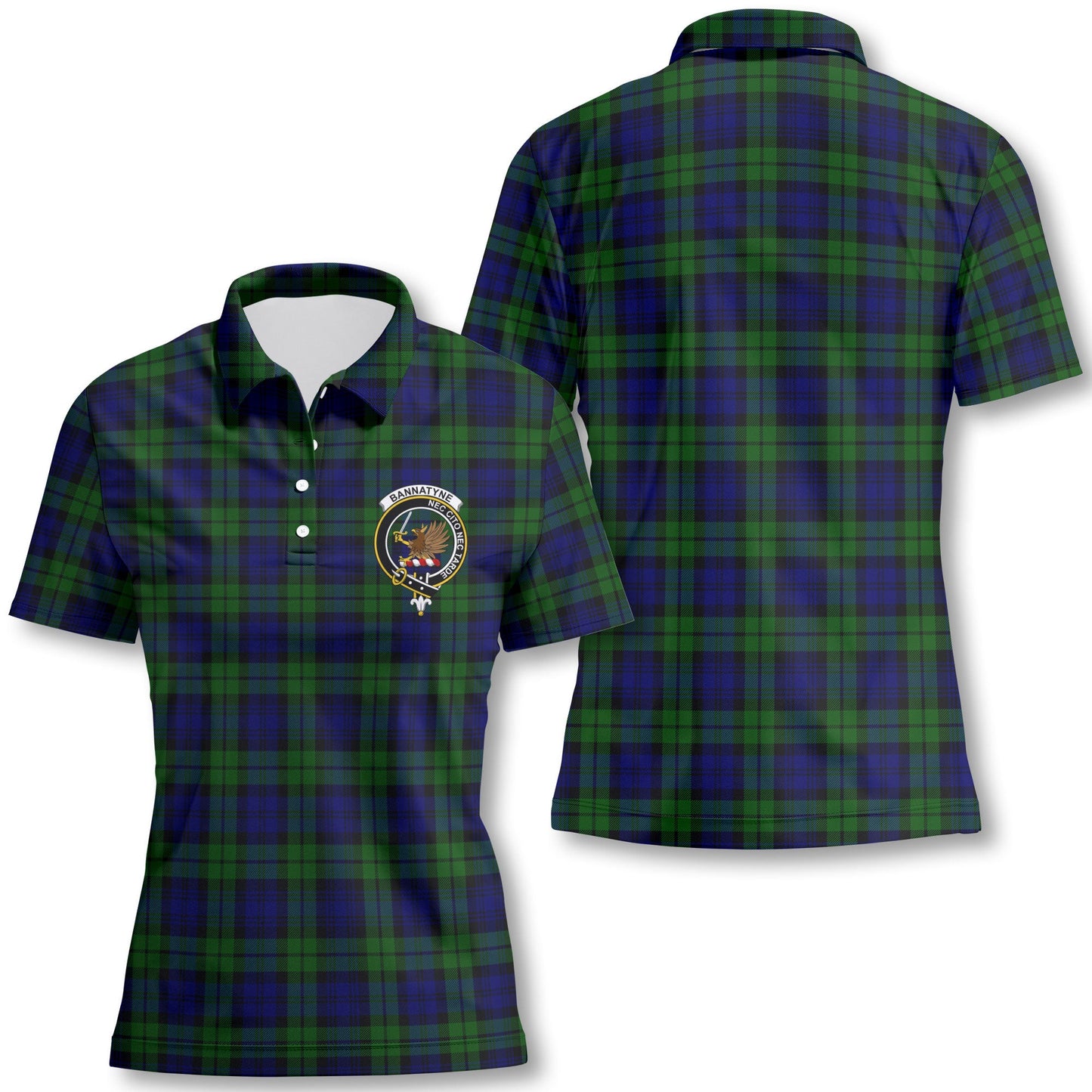 Clan Bannatyne Tartan Women Polo Shirt Crest And Plaid Basic Style