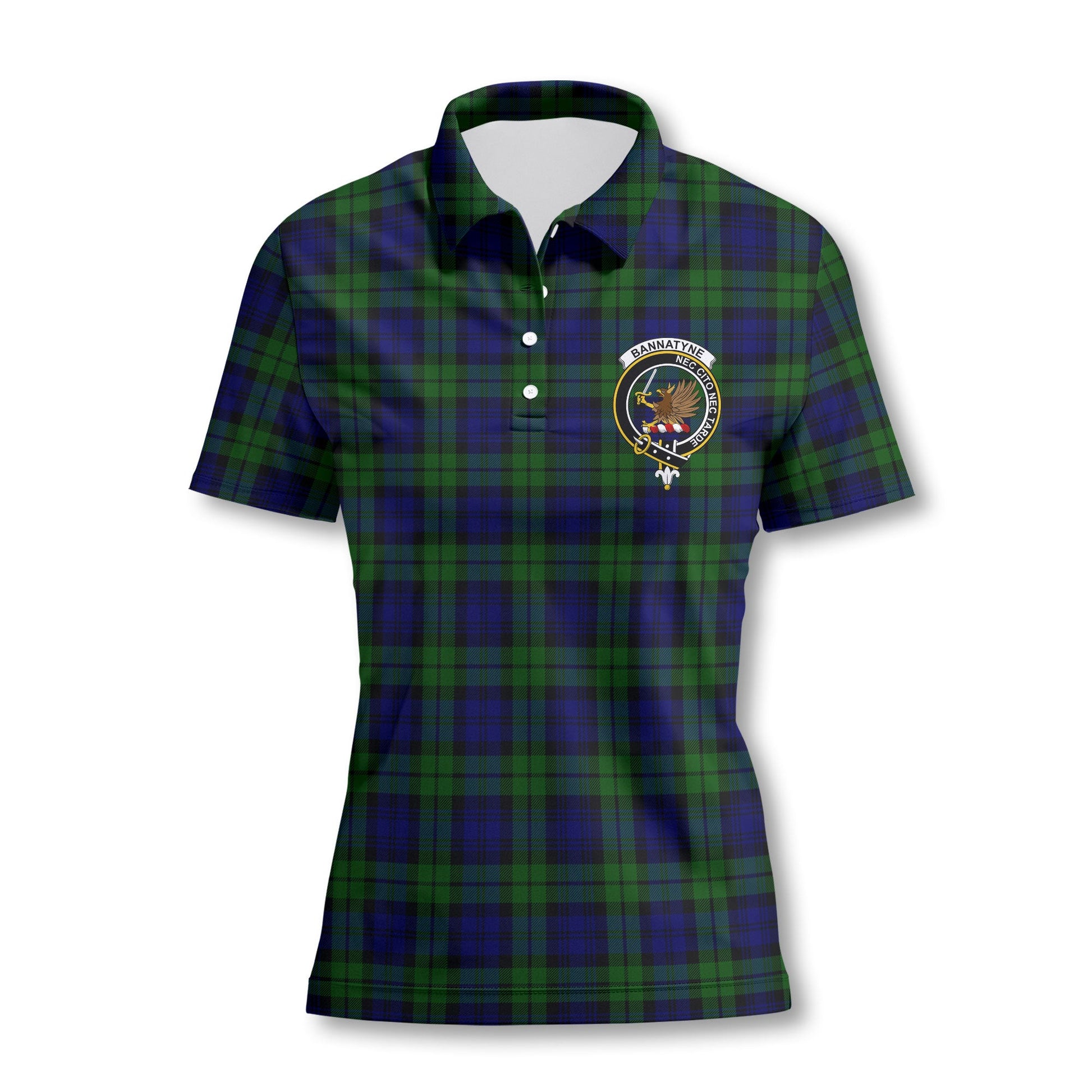 Clan Bannatyne Tartan Women Polo Shirt Crest And Plaid Basic Style