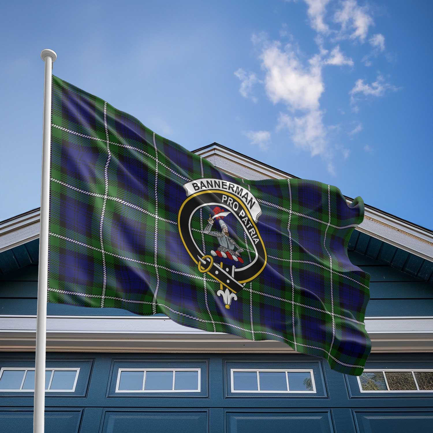 Clan Bannerman Tartan Flag Crest And Plaid Basic Style