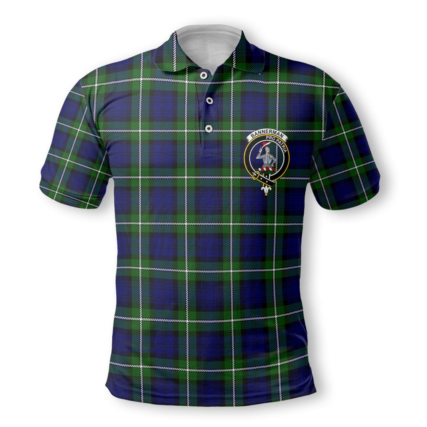 Clan Bannerman Tartan Golf Men Polo Shirt Crest And Plaid Basic Style