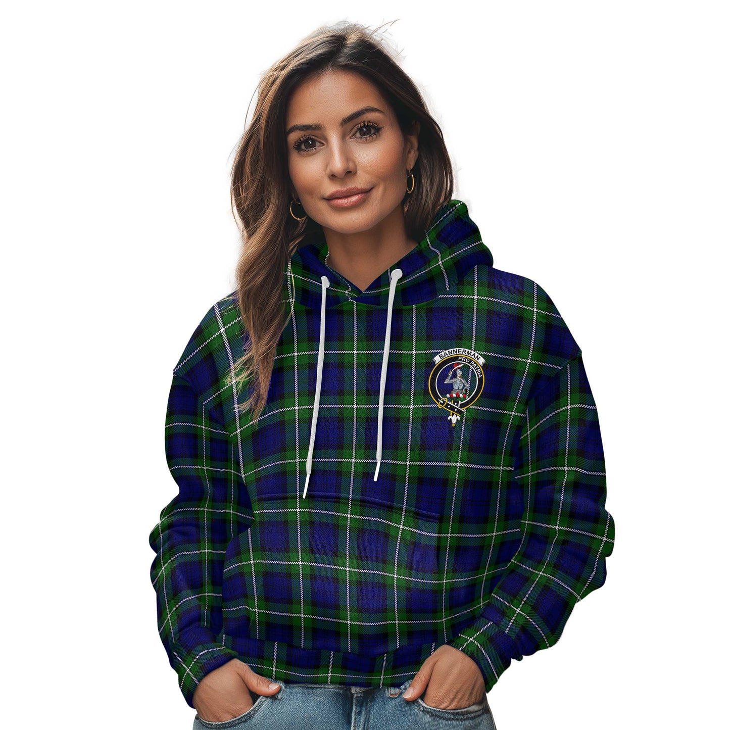 Clan Bannerman Tartan Women Hoodie Crest And Plaid Basic Style