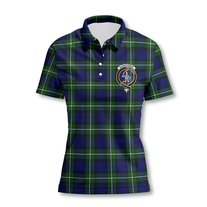 Clan Bannerman Tartan Women Polo Shirt Crest And Plaid Basic Style