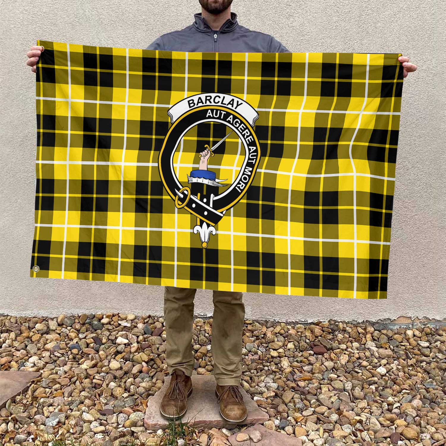 Clan Barclay Tartan Flag Crest And Plaid Basic Style