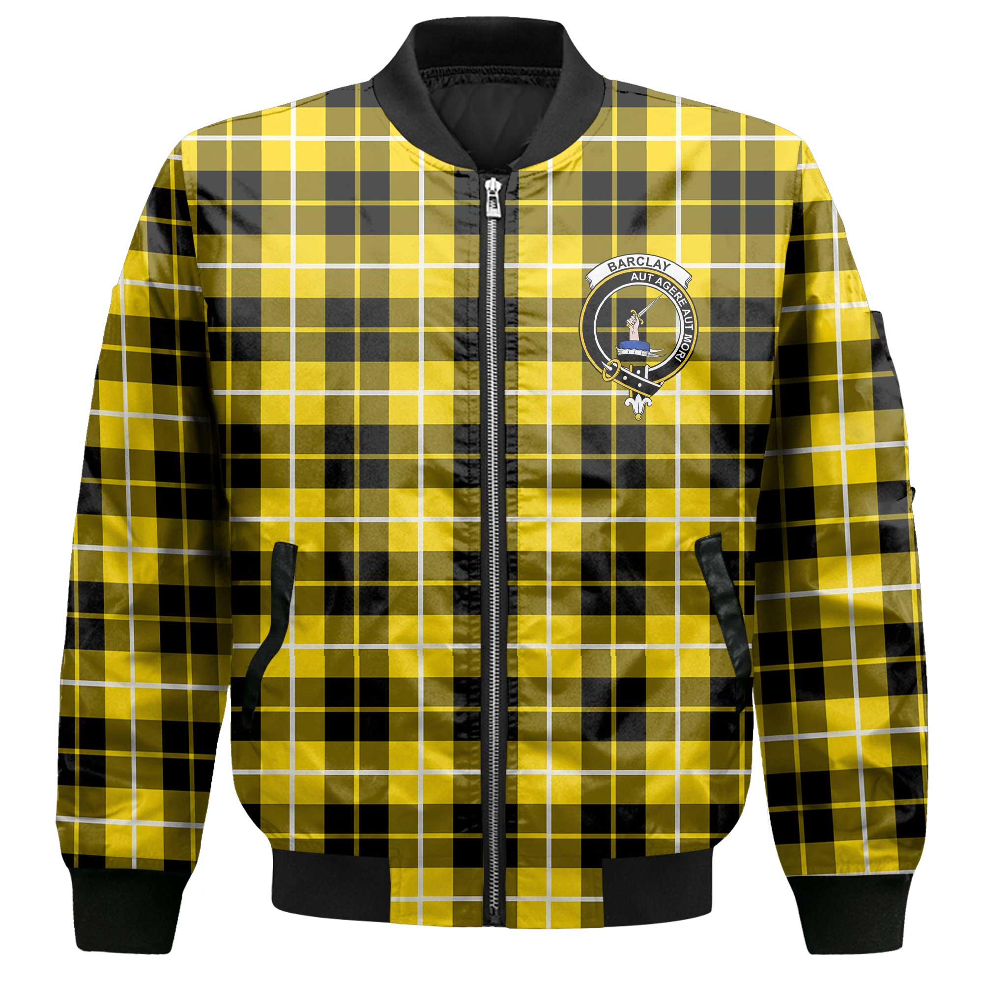 Clan Barclay Tartan Men Bomber Jacket Crest And Plaid Basic Style