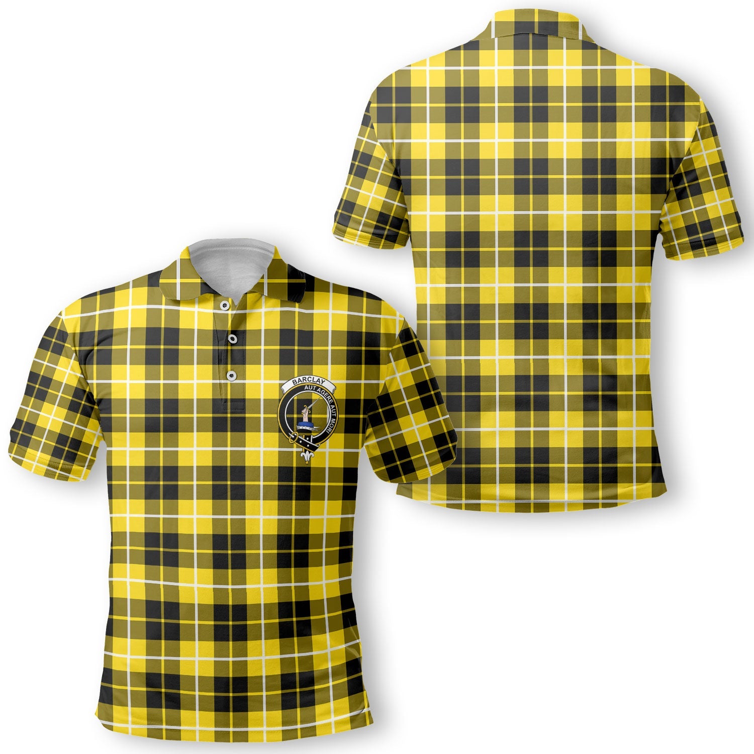 Clan Barclay Tartan Men Polo Shirt Crest And Plaid Basic Style