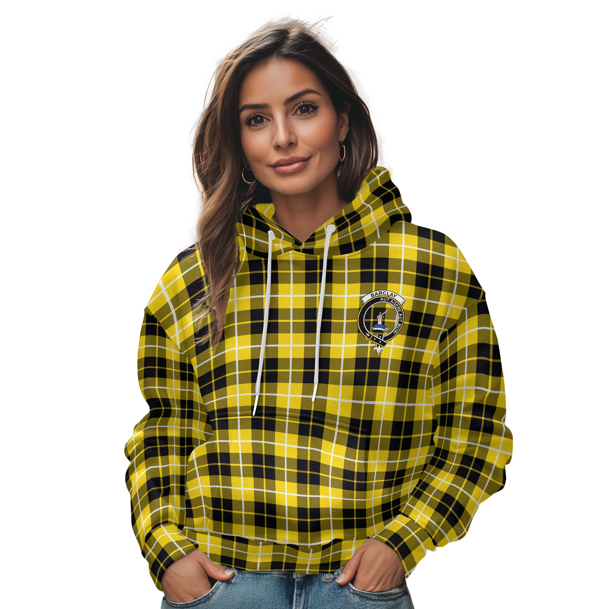 Clan Barclay Tartan Women Hoodie Crest And Plaid Basic Style