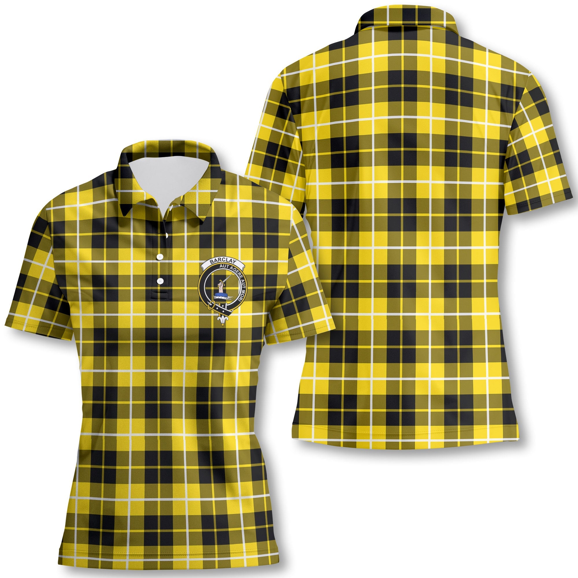 Clan Barclay Tartan Women Polo Shirt Crest And Plaid Basic Style