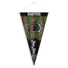 Clan Baxter Tartan Felt Pennant Crest And Plaid Basic Style