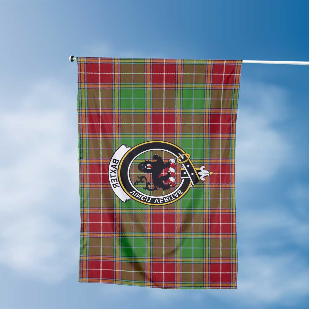 Clan Baxter Tartan Flag Crest And Plaid Basic Style