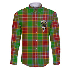Clan Baxter Tartan Long Sleeve Button Shirt Crest And Plaid Basic Style