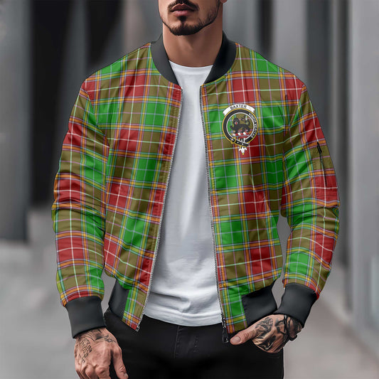 Clan Baxter Tartan Men Bomber Jacket Crest And Plaid Basic Style