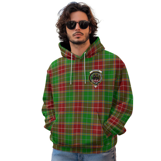 Clan Baxter Tartan Men Hoodie Crest And Plaid Basic Style