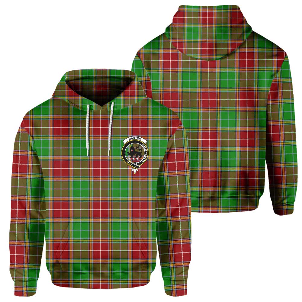 Clan Baxter Tartan Men Hoodie Crest And Plaid Basic Style