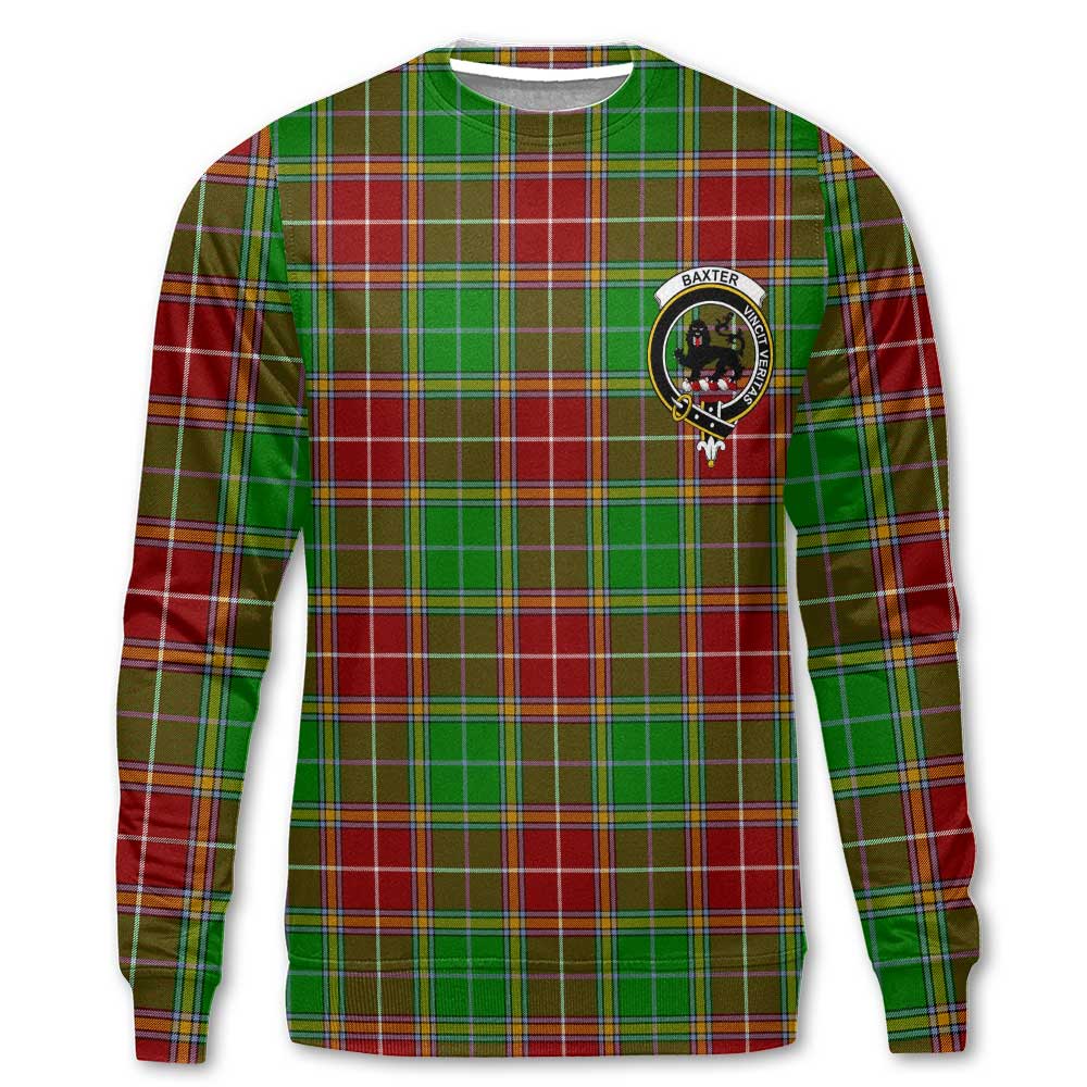 Clan Baxter Tartan Men Sweatshirt Crest And Plaid Basic Style