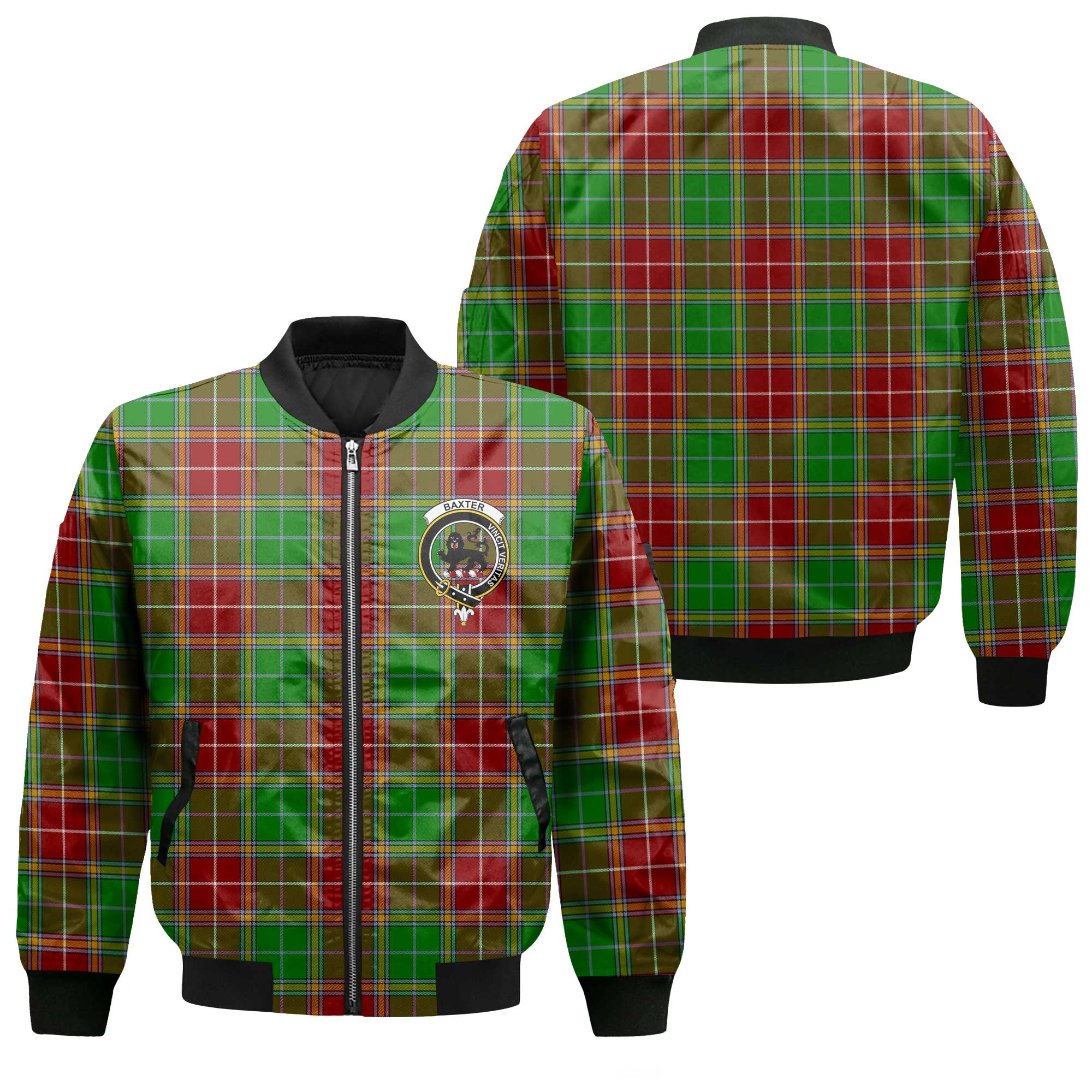 Clan Baxter Tartan Women Bomber Jacket Crest And Plaid Basic Style