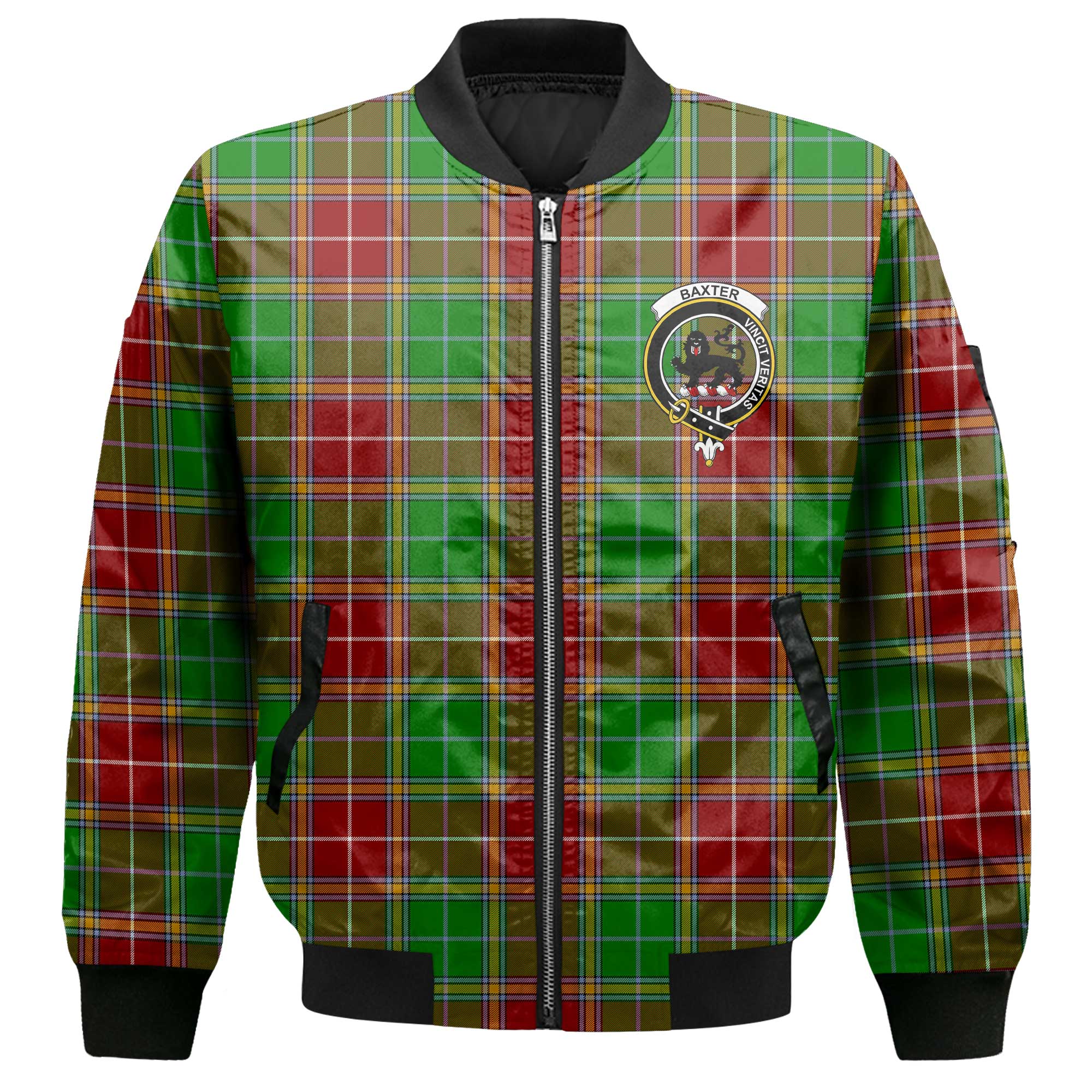 Clan Baxter Tartan Women Bomber Jacket Crest And Plaid Basic Style